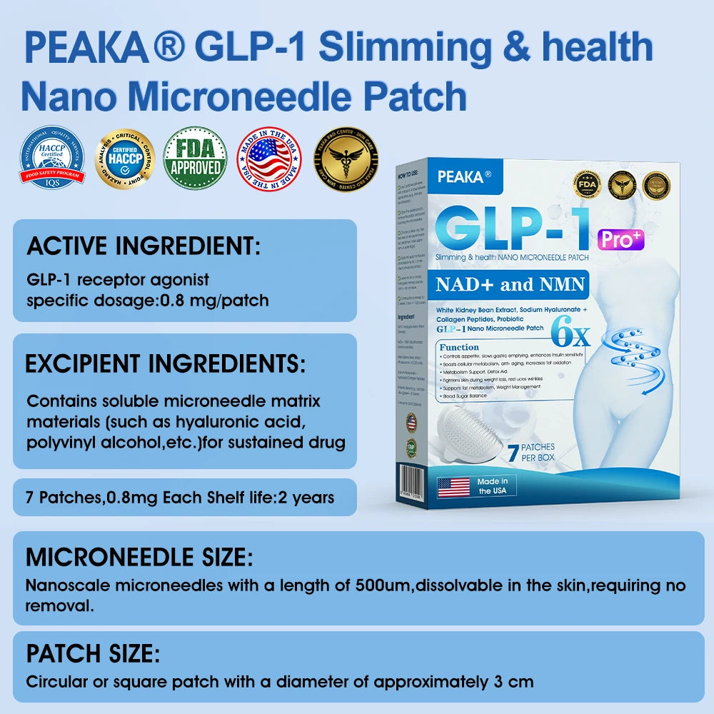 PEAKA® GLP-1 & NAD+ Slimming & health NANO MICRONEEDLE PATCH