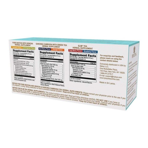 HYLEYS 14 Day Weight Loss Tea - 42 Tea Bags with Garcinia Cambogia | Senna & Natural Flavors | Improves Digestion | Matcha Green Tea | Supports Weight Loss