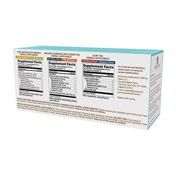 HYLEYS 14 Day Weight Loss Tea - 42 Tea Bags with Garcinia Cambogia | Senna & Natural Flavors | Improves Digestion | Matcha Green Tea | Supports Weight Loss