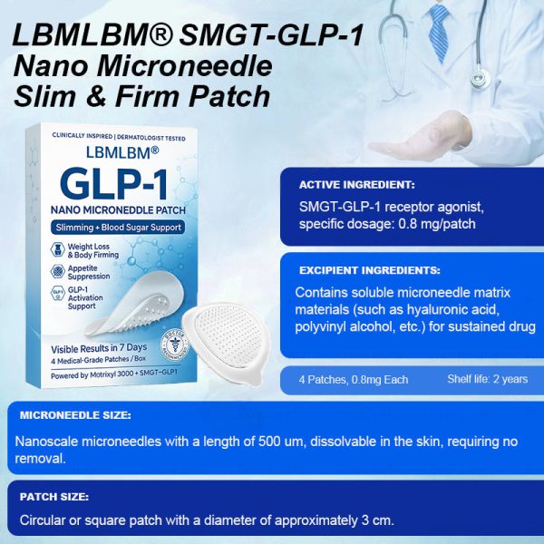 🔥Official Store🔥 | LBMLBM® SMGT-GLP-1 Nano Microneedle Patch with Collagen & Motrixyl 3000 | Targeting Obesity, Cardiovascular Disease, Diabetes, Sleep Apnea, Joint Issues & More