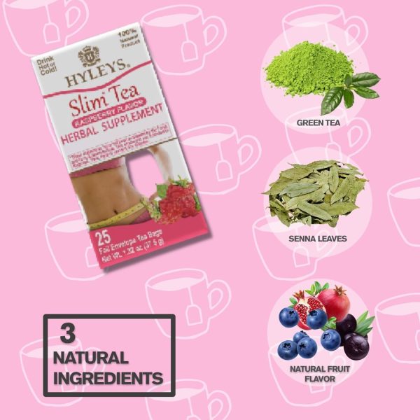 Hyleys Slim Tea 5 Flavor Assortment - Weight Loss Herbal Supplement Cleanse and Detox - 25 Tea Bags (1 Pack)