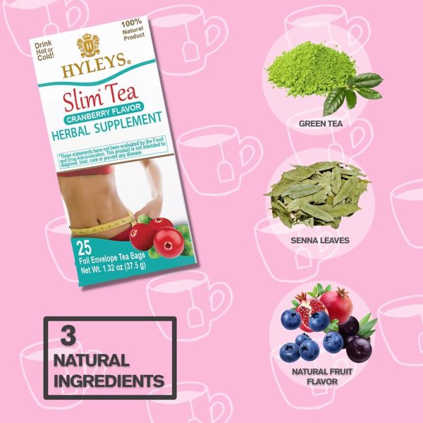 Hyleys Slim Tea 5 Flavor Assortment - Weight Loss Herbal Supplement Cleanse and Detox - 25 Tea Bags (1 Pack)