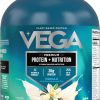 711tskmm-pL._AC_SL1500_ Vega Original Essential Protein - 25g Plant-Based Protein, Creamy Vanilla, 20 Servings, Vegan Non-GMO Drink Mix, Smoothie & Shake Ready, Gluten Free, Dairy Free, 32.5oz (Packaging May Vary)