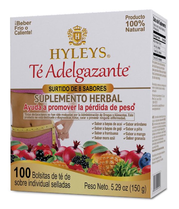 Hyleys Slim Tea 5 Flavor Assortment - Weight Loss Herbal Supplement Cleanse and Detox - 25 Tea Bags (1 Pack)