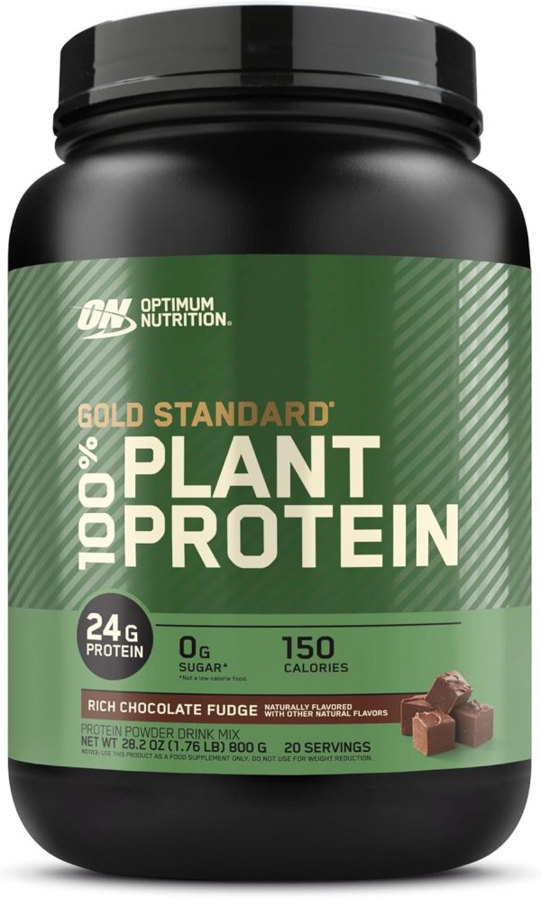 Optimum Nutrition Gold Standard 100% Plant Based Protein Powder, Gluten Free, Vegan Protein for Muscle Support and Recovery with Amino Acids - Creamy Vanilla, 20 Servings (Packaging May Vary)