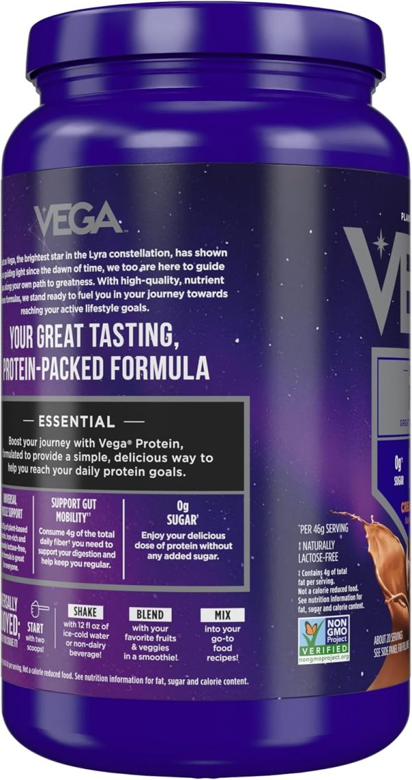 71GmzsKZ0ML._AC_SL1500_ Vega Original Essential Protein - 25g Plant-Based Protein, Creamy Vanilla, 20 Servings, Vegan Non-GMO Drink Mix, Smoothie & Shake Ready, Gluten Free, Dairy Free, 32.5oz (Packaging May Vary)