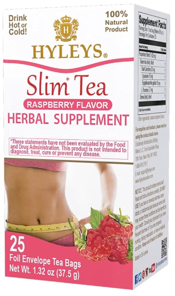 Hyleys Slim Tea 5 Flavor Assortment - Weight Loss Herbal Supplement Cleanse and Detox - 25 Tea Bags (1 Pack)