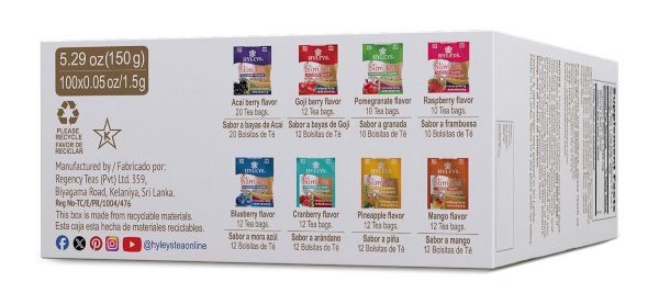 Hyleys Slim Tea 5 Flavor Assortment - Weight Loss Herbal Supplement Cleanse and Detox - 25 Tea Bags (1 Pack)