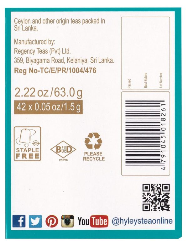 HYLEYS 14 Day Weight Loss Tea - 42 Tea Bags with Garcinia Cambogia | Senna & Natural Flavors | Improves Digestion | Matcha Green Tea | Supports Weight Loss