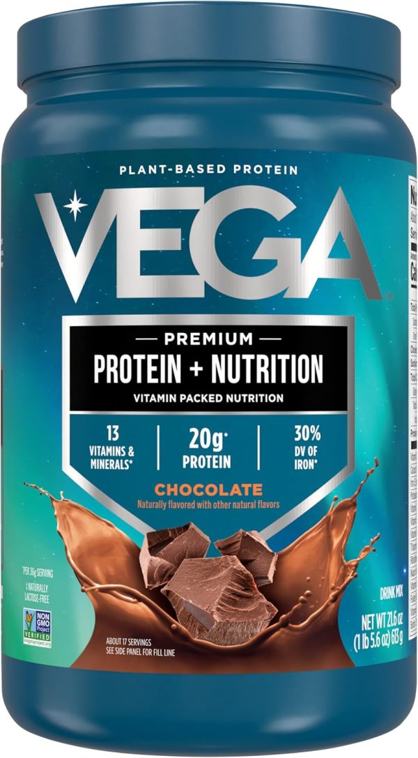 71dWmUvW4uL._AC_SL1500_ Vega Original Essential Protein - 25g Plant-Based Protein, Creamy Vanilla, 20 Servings, Vegan Non-GMO Drink Mix, Smoothie & Shake Ready, Gluten Free, Dairy Free, 32.5oz (Packaging May Vary)