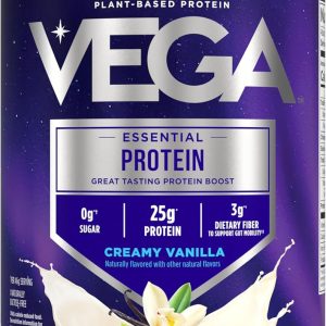 71ndzE0i4kL._AC_SL1500_ Vega Original Essential Protein - 25g Plant-Based Protein, Creamy Vanilla, 20 Servings, Vegan Non-GMO Drink Mix, Smoothie & Shake Ready, Gluten Free, Dairy Free, 32.5oz (Packaging May Vary)