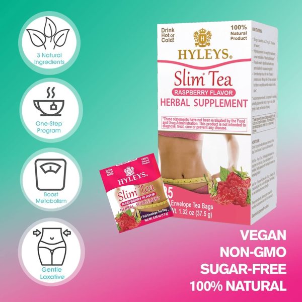 Hyleys Slim Tea 5 Flavor Assortment - Weight Loss Herbal Supplement Cleanse and Detox - 25 Tea Bags (1 Pack)