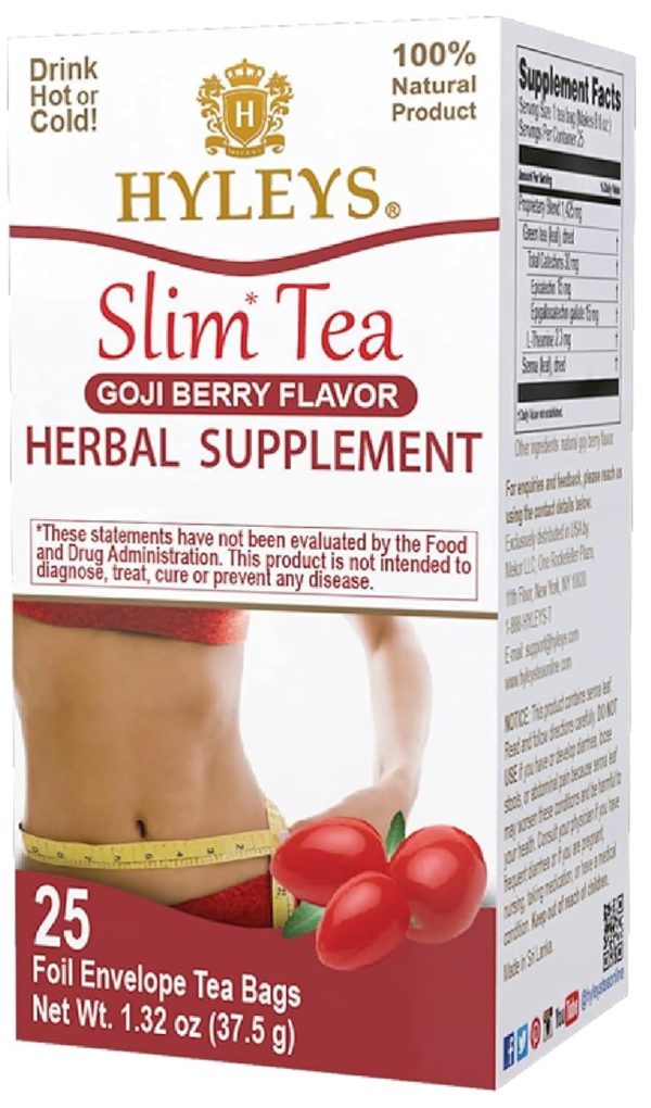 Hyleys Slim Tea 5 Flavor Assortment - Weight Loss Herbal Supplement Cleanse and Detox - 25 Tea Bags (1 Pack)