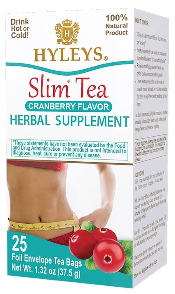 Hyleys Slim Tea 5 Flavor Assortment - Weight Loss Herbal Supplement Cleanse and Detox - 25 Tea Bags (1 Pack)