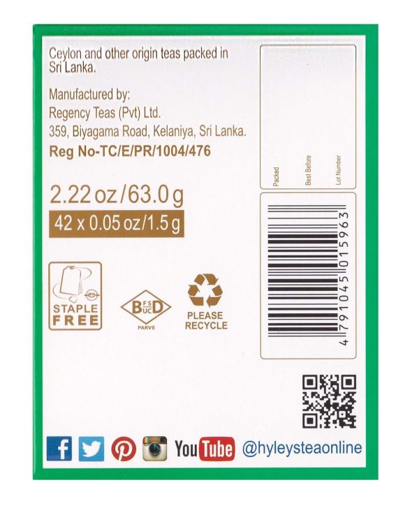 HYLEYS 14 Day Weight Loss Tea - 42 Tea Bags with Garcinia Cambogia | Senna & Natural Flavors | Improves Digestion | Matcha Green Tea | Supports Weight Loss