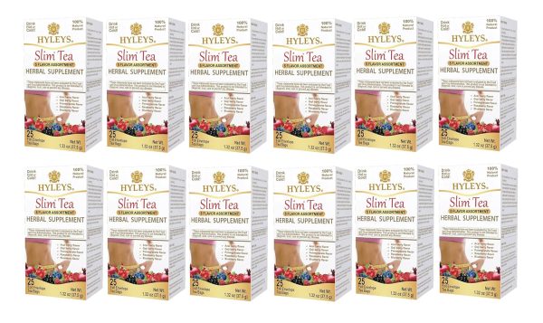 Hyleys Slim Tea 5 Flavor Assortment - Weight Loss Herbal Supplement Cleanse and Detox - 25 Tea Bags (1 Pack)