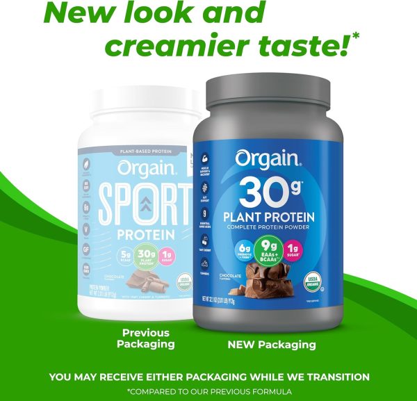Orgain Organic 30g Vegan Protein Powder, Vanilla, 9g EAAs + BCAAs, Plant Protein, 4g Prebiotic + Fiber, 1g Sugar, Pre-Workout, Muscle Support Recovery - 2.01lb