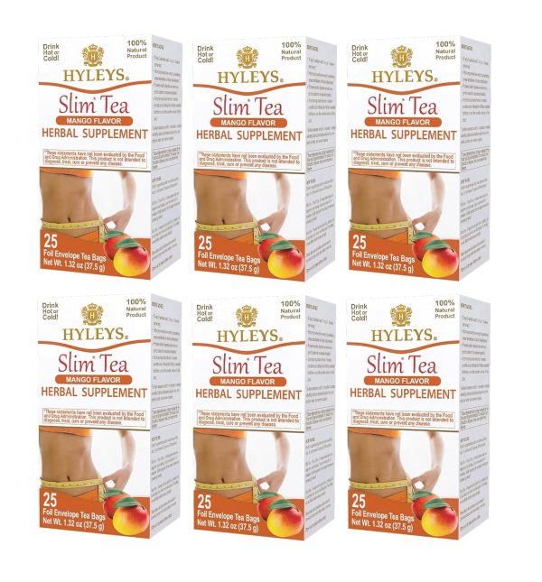 Hyleys Slim Tea 5 Flavor Assortment - Weight Loss Herbal Supplement Cleanse and Detox - 25 Tea Bags (1 Pack)