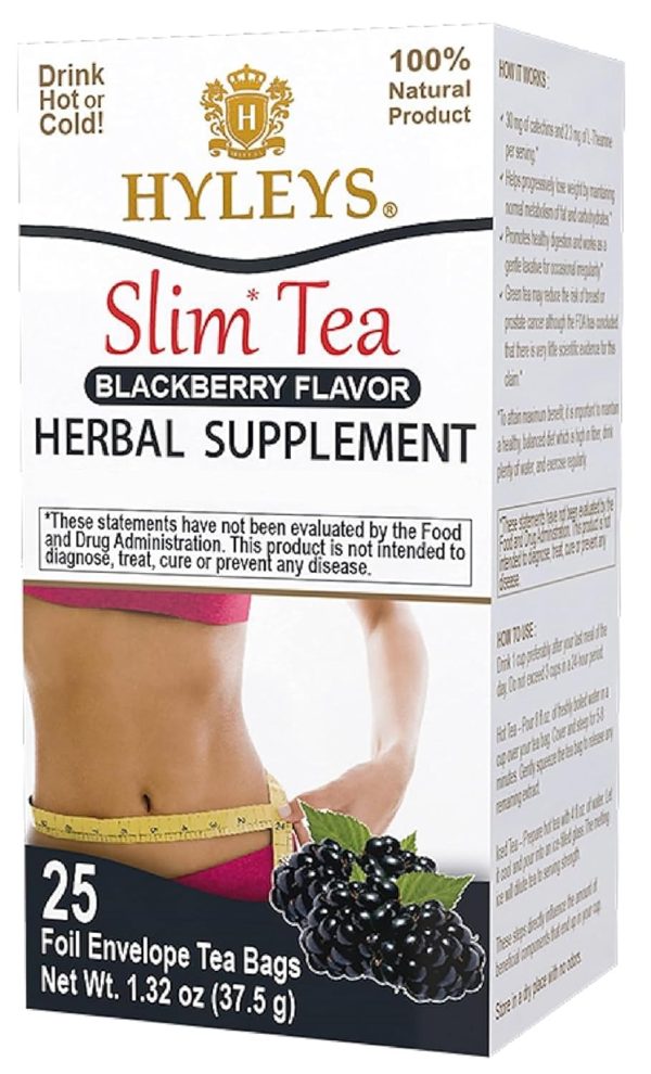 Hyleys Slim Tea 5 Flavor Assortment - Weight Loss Herbal Supplement Cleanse and Detox - 25 Tea Bags (1 Pack)