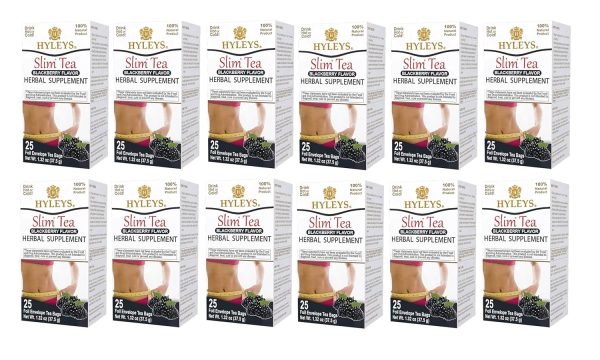 Hyleys Slim Tea 5 Flavor Assortment - Weight Loss Herbal Supplement Cleanse and Detox - 25 Tea Bags (1 Pack)