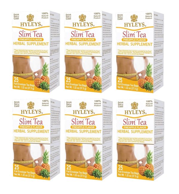 Hyleys Slim Tea 5 Flavor Assortment - Weight Loss Herbal Supplement Cleanse and Detox - 25 Tea Bags (1 Pack)