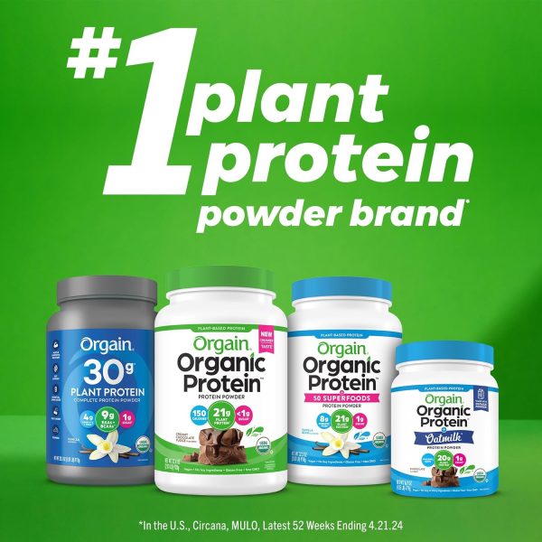 Orgain Organic 30g Vegan Protein Powder, Vanilla, 9g EAAs + BCAAs, Plant Protein, 4g Prebiotic + Fiber, 1g Sugar, Pre-Workout, Muscle Support Recovery - 2.01lb