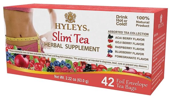 Hyleys Slim Tea 5 Flavor Assortment - Weight Loss Herbal Supplement Cleanse and Detox - 25 Tea Bags (1 Pack)