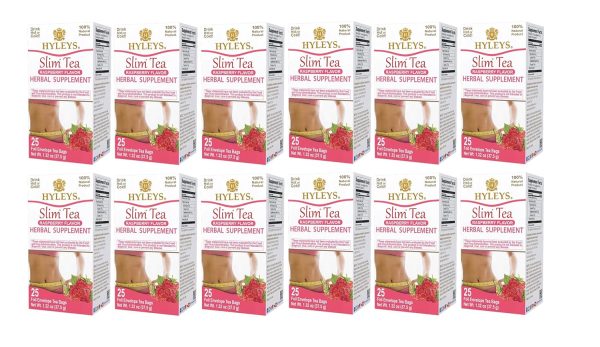 Hyleys Slim Tea 5 Flavor Assortment - Weight Loss Herbal Supplement Cleanse and Detox - 25 Tea Bags (1 Pack)