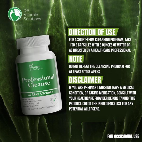 DR VITAMIN SOLUTIONS 15 Day Gut Cleanse Detox for Women, GLP-1 Support - Natural Colon & Detox Cleanse for Weight Loss - Bloating & Constipation Relief - Flushes Toxins & Supports Immunity - 30 Ct.