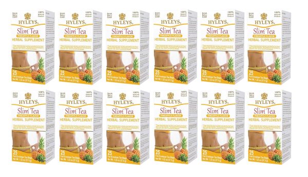 Hyleys Slim Tea 5 Flavor Assortment - Weight Loss Herbal Supplement Cleanse and Detox - 25 Tea Bags (1 Pack)