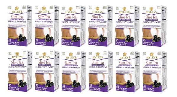 Hyleys Slim Tea 5 Flavor Assortment - Weight Loss Herbal Supplement Cleanse and Detox - 25 Tea Bags (1 Pack)