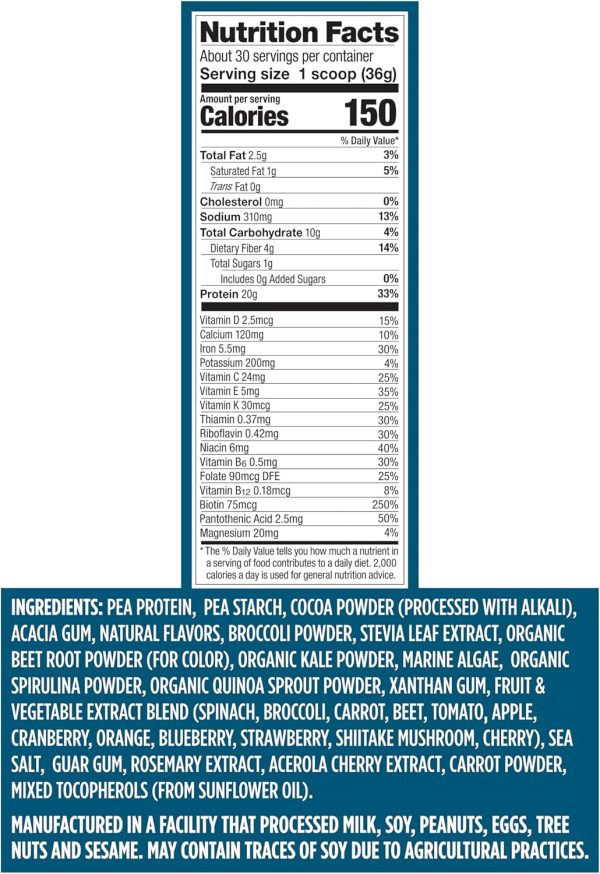 81Yv01JuknL._AC_SL1500_ Vega Original Essential Protein - 25g Plant-Based Protein, Creamy Vanilla, 20 Servings, Vegan Non-GMO Drink Mix, Smoothie & Shake Ready, Gluten Free, Dairy Free, 32.5oz (Packaging May Vary)