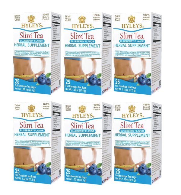 Hyleys Slim Tea 5 Flavor Assortment - Weight Loss Herbal Supplement Cleanse and Detox - 25 Tea Bags (1 Pack)
