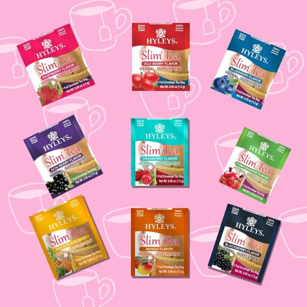 Hyleys Slim Tea 5 Flavor Assortment - Weight Loss Herbal Supplement Cleanse and Detox - 25 Tea Bags (1 Pack)