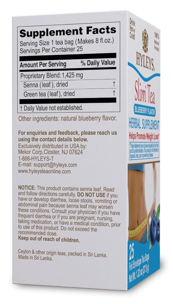 Hyleys Slim Tea 5 Flavor Assortment - Weight Loss Herbal Supplement Cleanse and Detox - 25 Tea Bags (1 Pack)