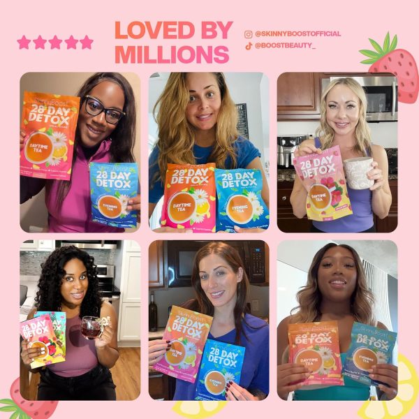 Skinny Boost Detox Tea Kit- 2 PACK –1 Daytime (28 Bags) + 1 Evening -(14 Bags) – Herbal Detox for Weight, Metabolism, Energy, Bloating & Colon Cleanse – Green Tea, Vegan, Keto, Non-GMO, Sugar-Free