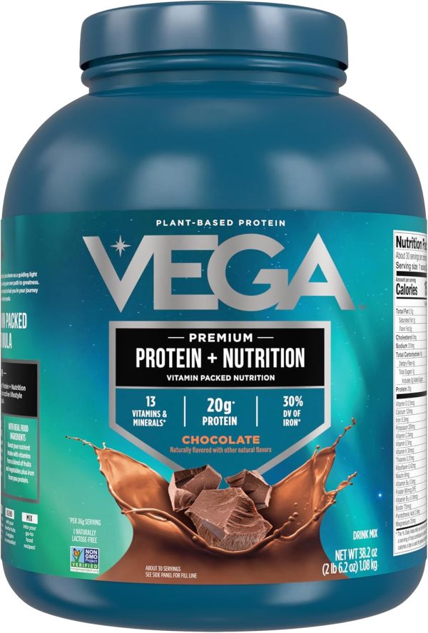 81o5YpGg9aL._AC_SL1500_ Vega Original Essential Protein - 25g Plant-Based Protein, Creamy Vanilla, 20 Servings, Vegan Non-GMO Drink Mix, Smoothie & Shake Ready, Gluten Free, Dairy Free, 32.5oz (Packaging May Vary)