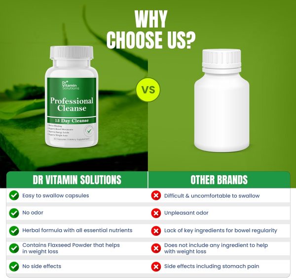 DR VITAMIN SOLUTIONS 15 Day Gut Cleanse Detox for Women, GLP-1 Support - Natural Colon & Detox Cleanse for Weight Loss - Bloating & Constipation Relief - Flushes Toxins & Supports Immunity - 30 Ct.