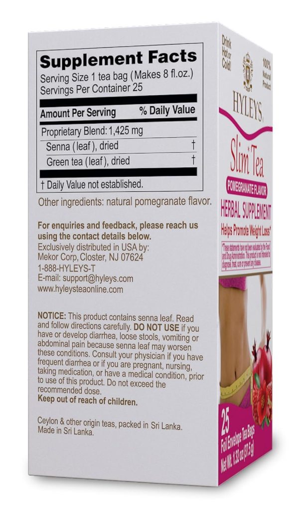 Hyleys Slim Tea 5 Flavor Assortment - Weight Loss Herbal Supplement Cleanse and Detox - 25 Tea Bags (1 Pack)