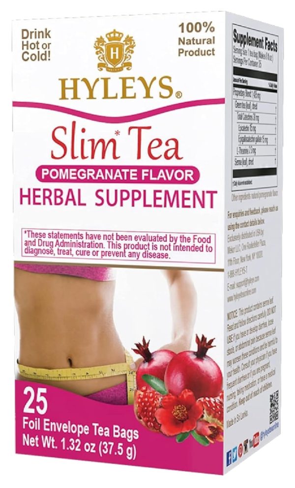 Hyleys Slim Tea 5 Flavor Assortment - Weight Loss Herbal Supplement Cleanse and Detox - 25 Tea Bags (1 Pack)