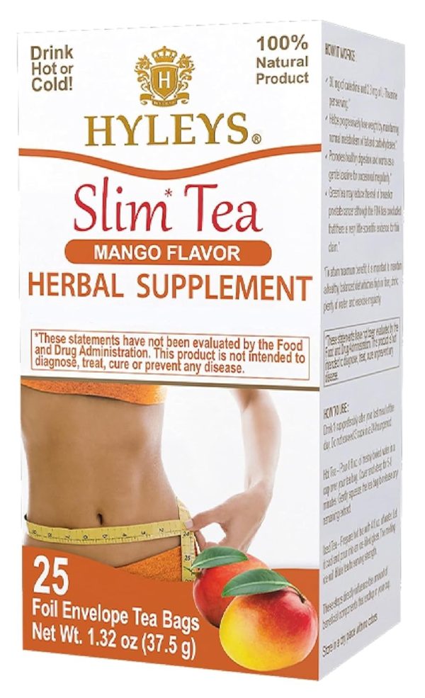 Hyleys Slim Tea 5 Flavor Assortment - Weight Loss Herbal Supplement Cleanse and Detox - 25 Tea Bags (1 Pack)