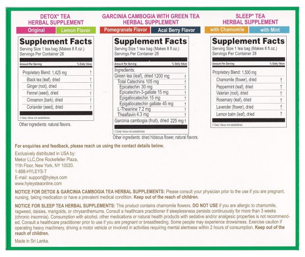 HYLEYS 14 Day Weight Loss Tea - 42 Tea Bags with Garcinia Cambogia | Senna & Natural Flavors | Improves Digestion | Matcha Green Tea | Supports Weight Loss