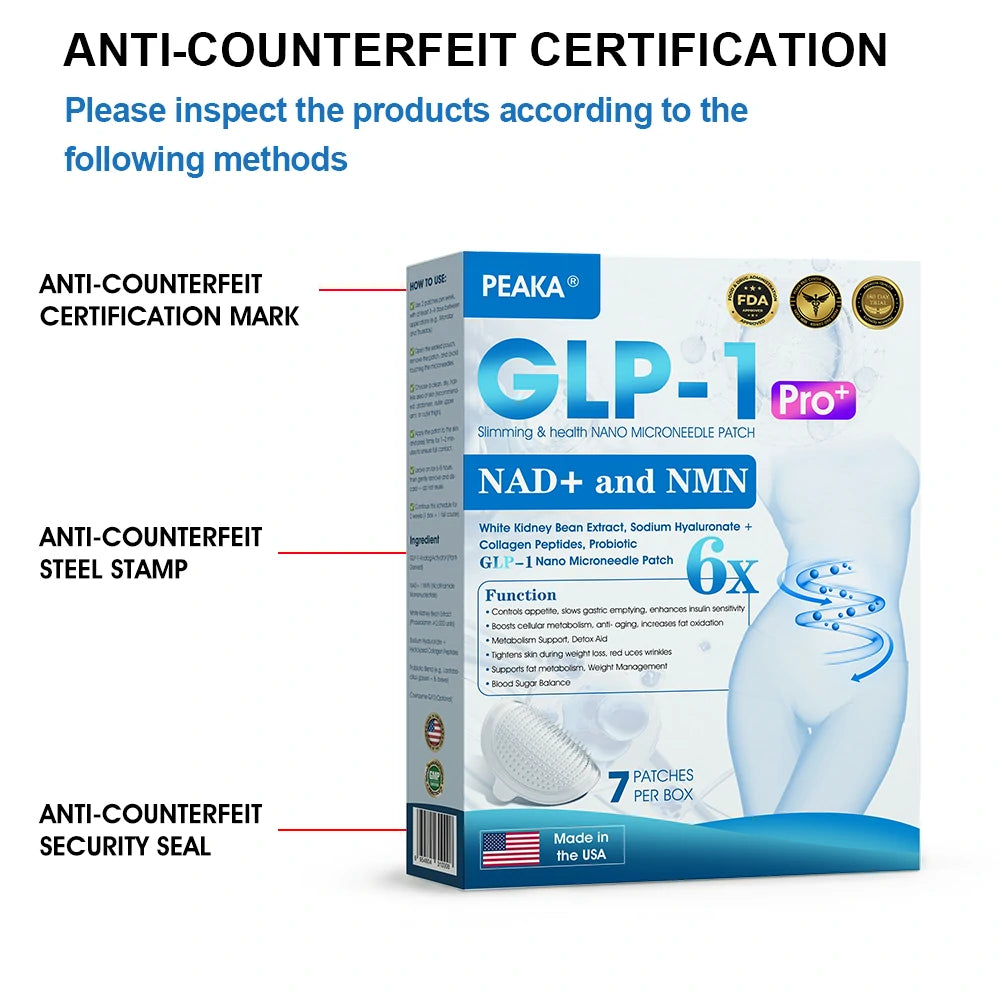 PEAKA® GLP-1 & NAD+ Slimming & health NANO MICRONEEDLE PATCH